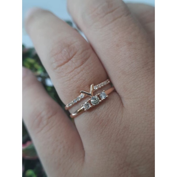 cincin emas berlian motif 2cincin