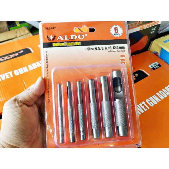 Besi Plong Plastik Leather Hollow Punch Karton Pembolong Soft Metal 6pcs