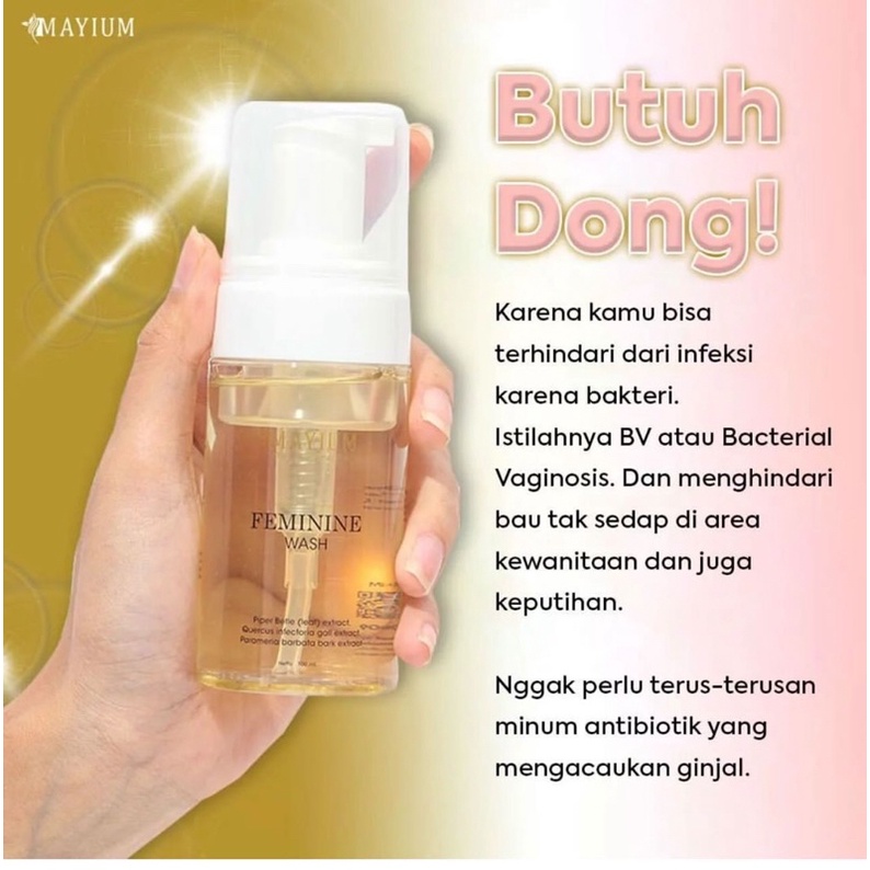 MAYIUM FEMININE WASH - Sabun Pembersih Kewanitaan ekstrak daun sirih, manjakani &amp; kayu rapet. ANTI JAMUR / KEPUTIHAN