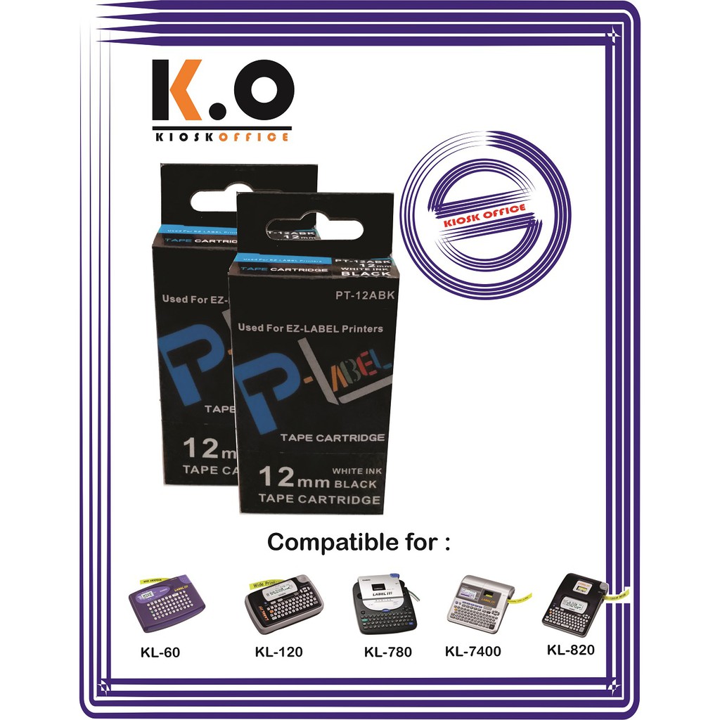 

Pita Label Tape Printer Casio 12mm Warna Hitam