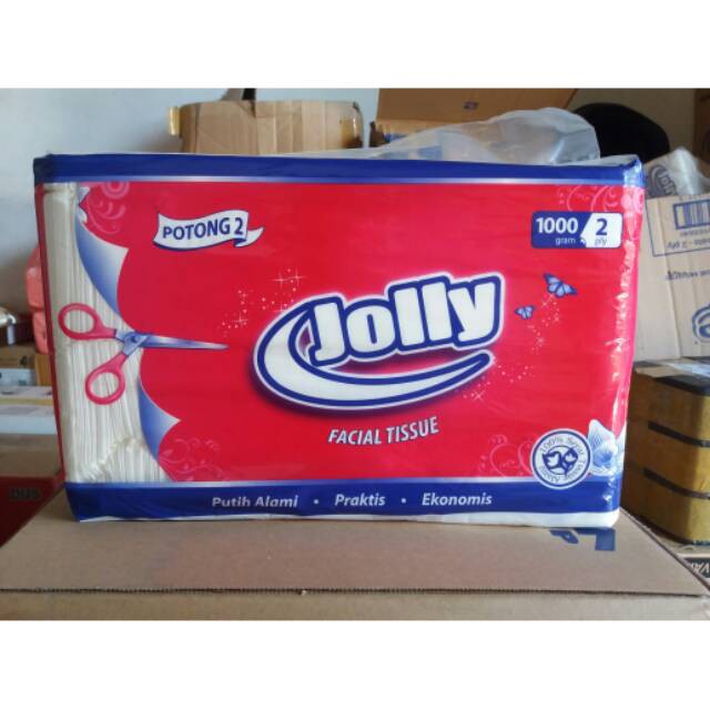 Tissue Jolly 2 Ply Potong 2 1000 gr Tisu Wajah Kiloan Tisue Halus