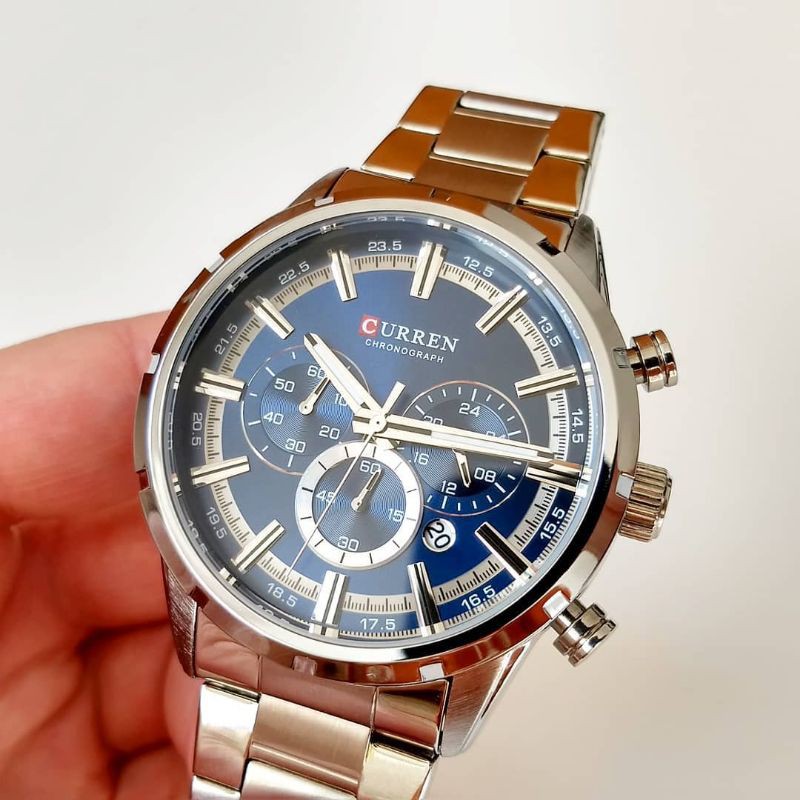 jam tangan pria curren silverblue original