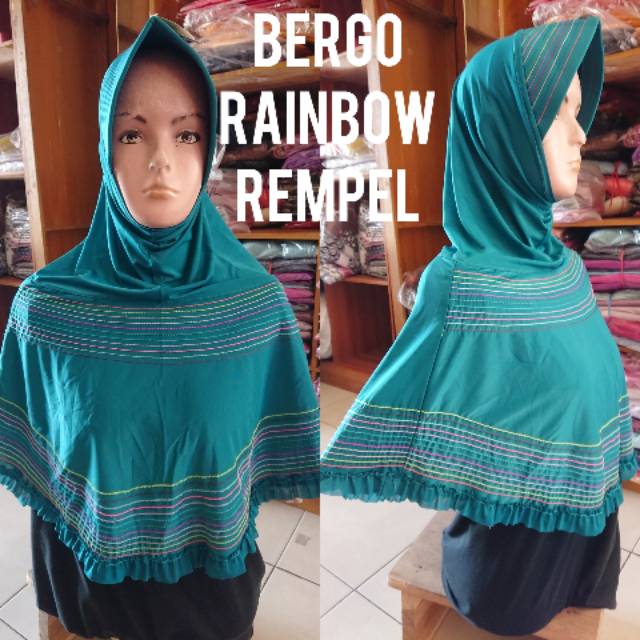 Jilbab hijab kerudung instan bergo pet jersey list rainbow rempel murah termurah