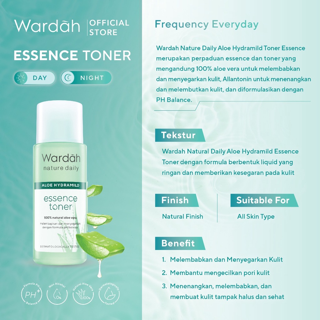 Wardah Nature Daily Aloe Hydramild Essence Toner 100 ml