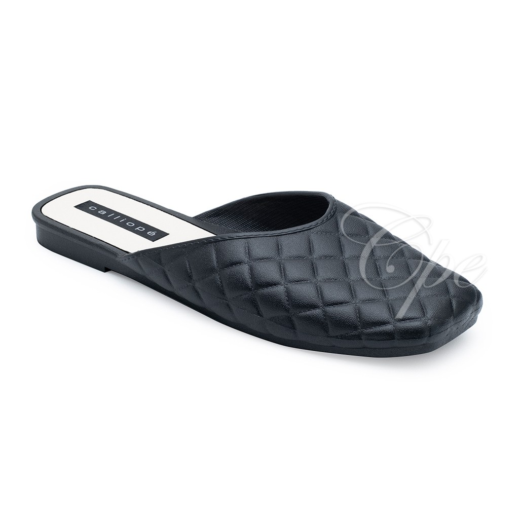 CPE SLPM U CHECKERS Sandal Slop Slip On Teplek Wanita Sandal Cewek-Black