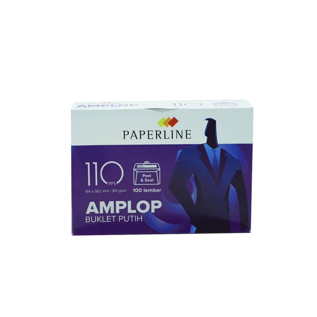 Amplop DL Putih Polos PAPERLINE 110 isi 100 (114 x 162 mm) 80 Gram Gsm