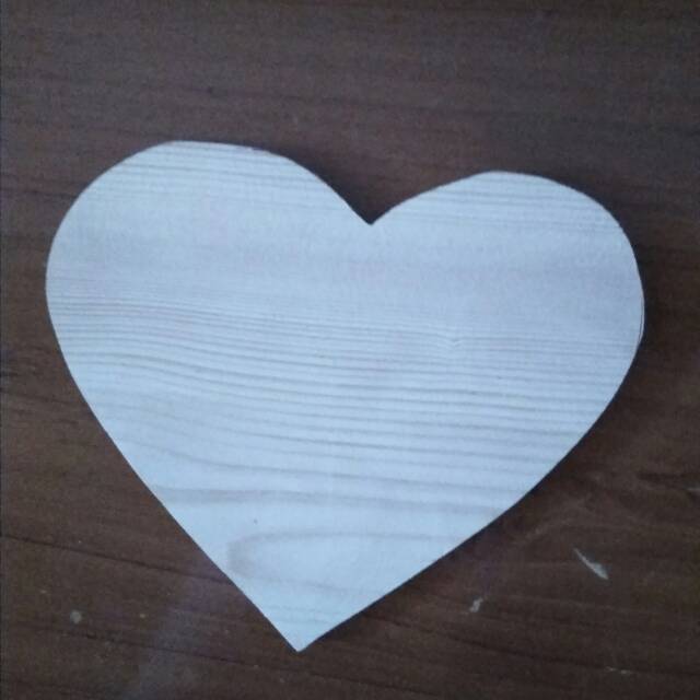 Simbol love kayu tinggi 10 cm lambang hati heart symbol Wood craft