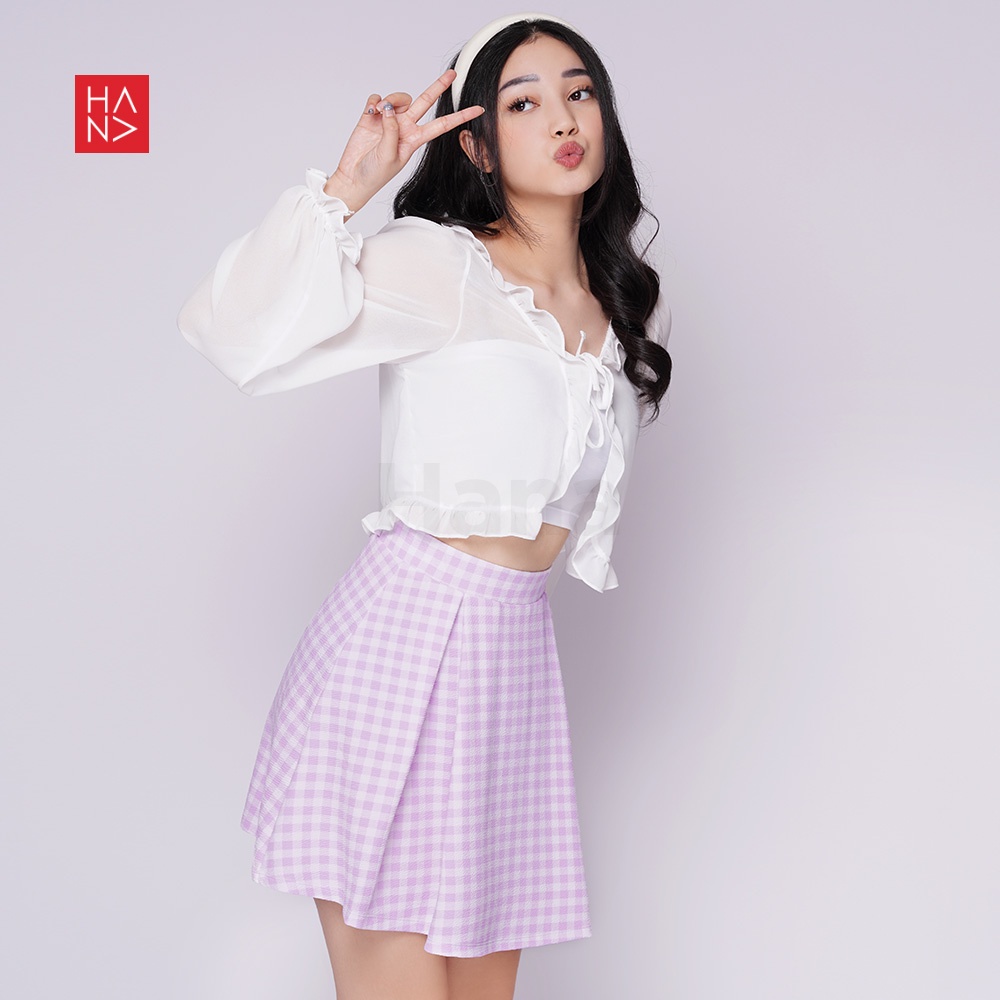 Eunji Mini Skirt Rok Printing Wanita Korea - SK174