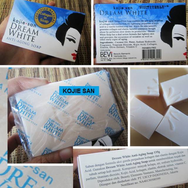 SABUN ANTI AGING KOJIE SAN ORIGINAL BPOM - KOJIE-SAN Dream White Anti Aging Soap 65 gr / 135 gr