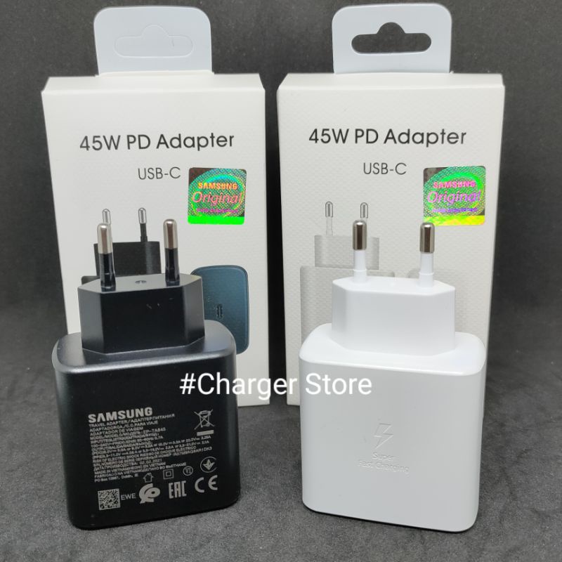 Adaptor Charger 45W USB C ORIGINAL SUPER Fast Charging Samsung S21 S21+ S1 Ultra S20 S20+ S20 Ultra