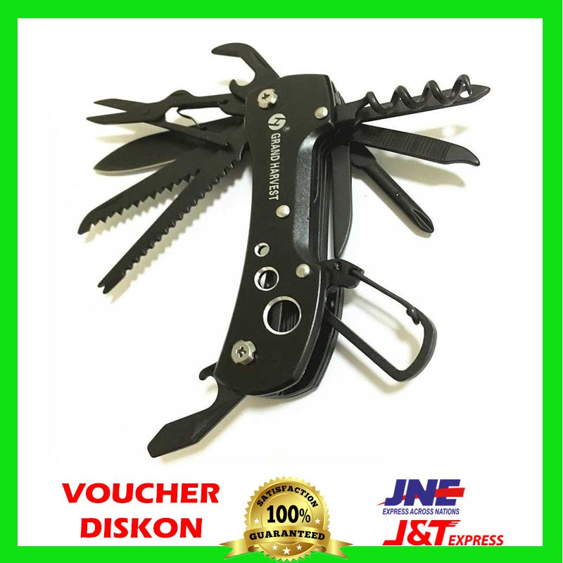 Grand Harvest Pisau Swiss Army Pocket Knife EDC - Pisau serbaguna