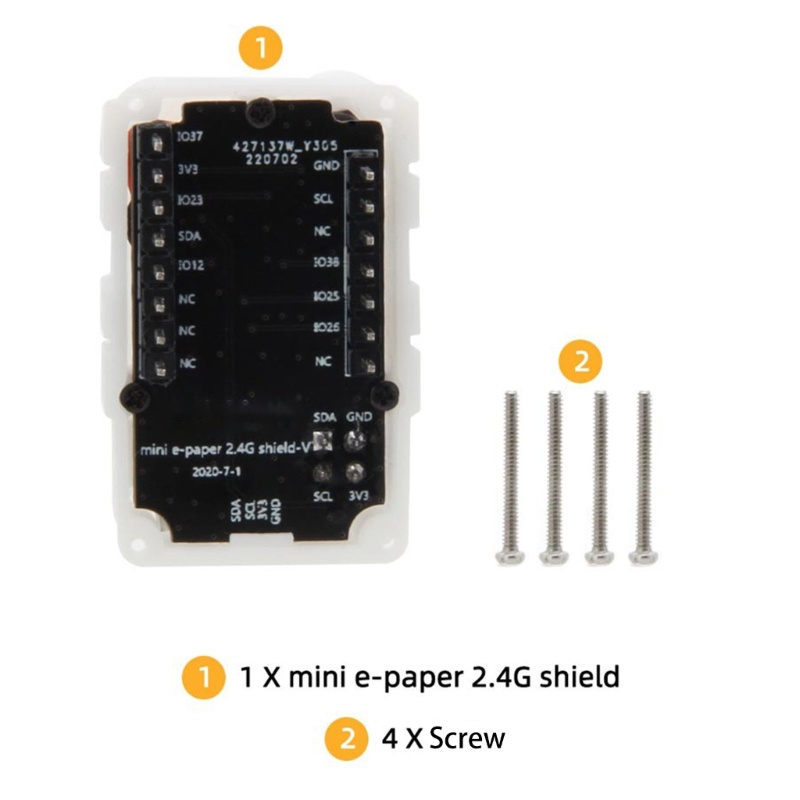 Btsg Mini E-PaperShield Board NRF24L01 2.4Ghz Transceiver Module World Wide Single-Chip Radio Transceiver ISM-Band Unive