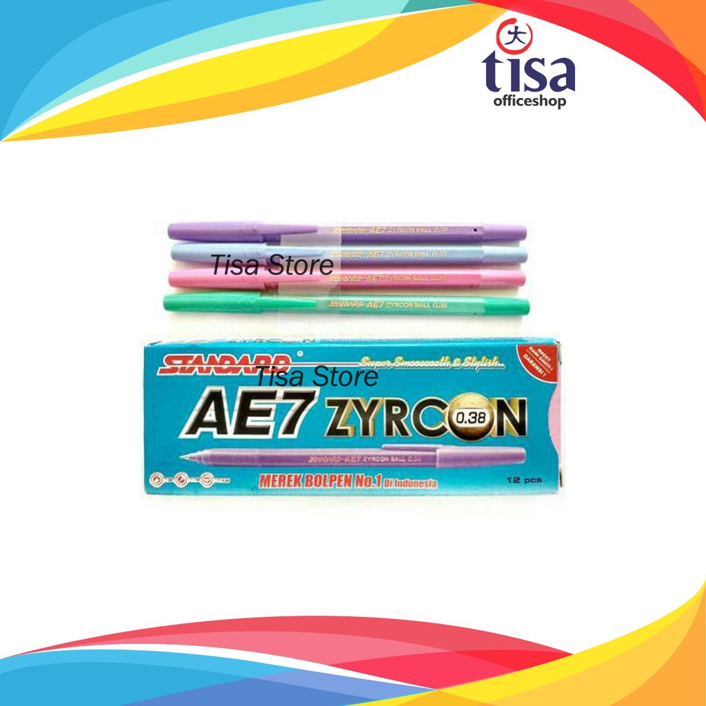 

Pulpen Ballpoint Standard AE7 Zyrcon - Warna tinta hitam