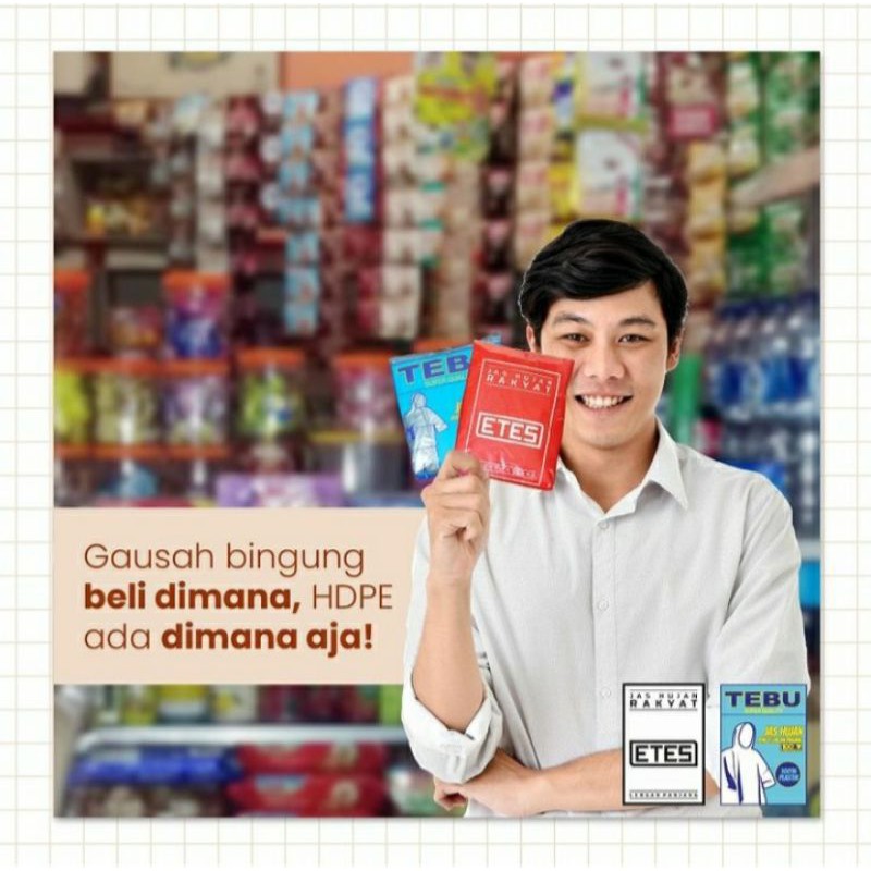 Jas Hujan Ponco Plastik LDPE dan Merah Biru Hijau sekali pakai awet kresek becak