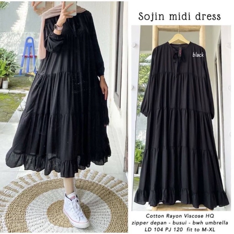 Sojin Midi Dress / Isyana Midi  /Casual Midi Dress Polos