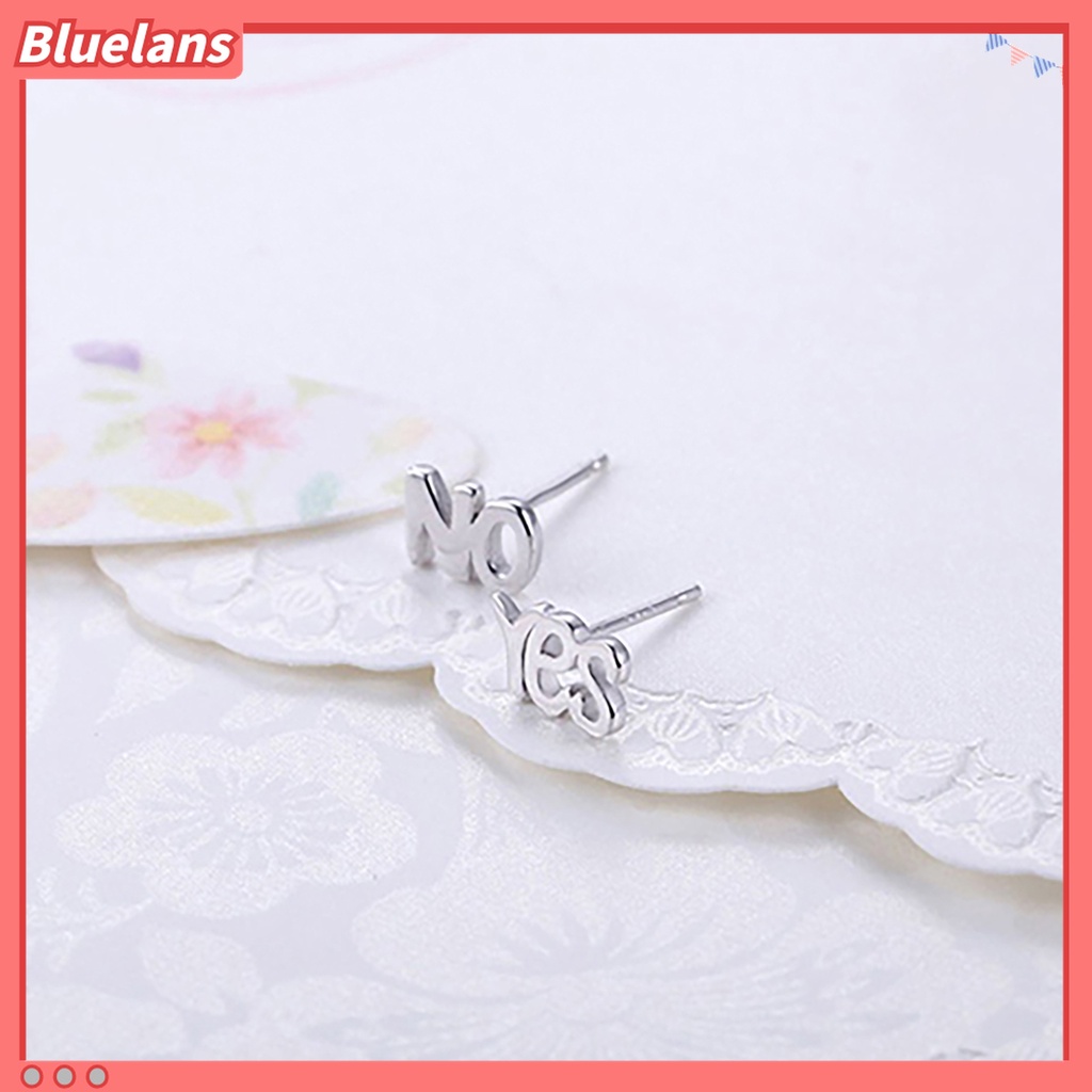 Bluelans 1 Pasang Anting Stud 925 Sterling Silver Gaya Korea Untuk Pesta