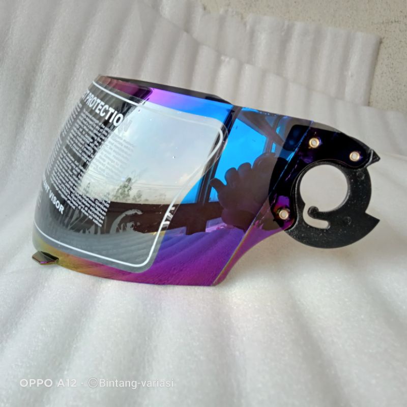 Visor kaca helm full face bmc Jazz pnp mds 201/maz gt pro/gm cruiser  index full face pelangi