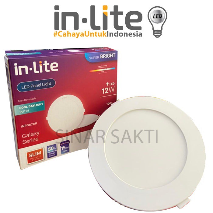 INLITE Lampu Downlight LED 12W Inbow Lampu Panel Bulat INLITE INPS628R