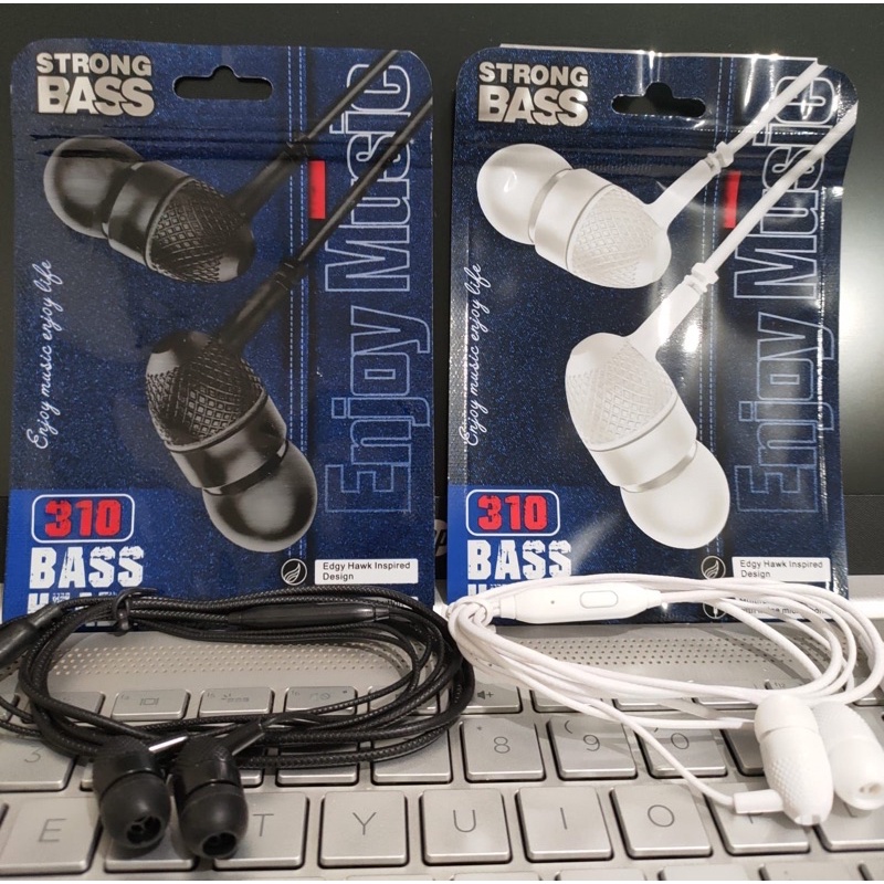 HANDSFREE / HEADSET / HF STRONG BASS SERI G97 HITAM / PUTIH PACKING PLASTIK KLIP