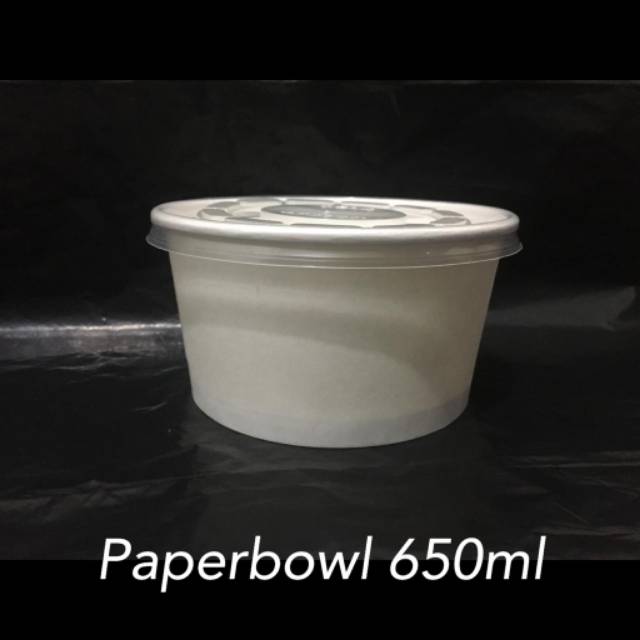 Paper bowl - mangkok kertas 360ml, 500ml, 650ml, 800ml + tutup isi 25 pcs/pack paperbowl