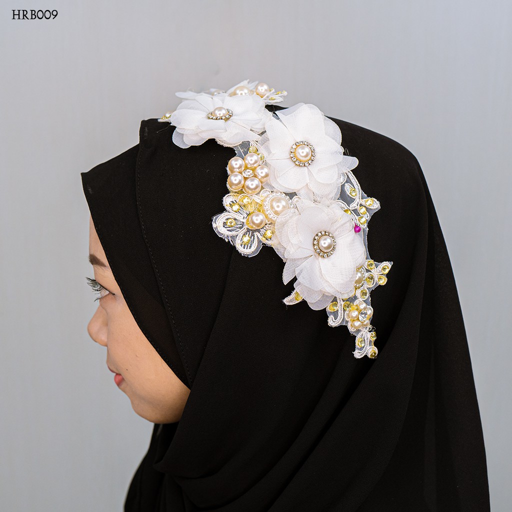 [PRODUK TERLARIS] HAIRPIECE HIJAB PENGANTIN AKSESORIS PESTA BROKAT HRB009