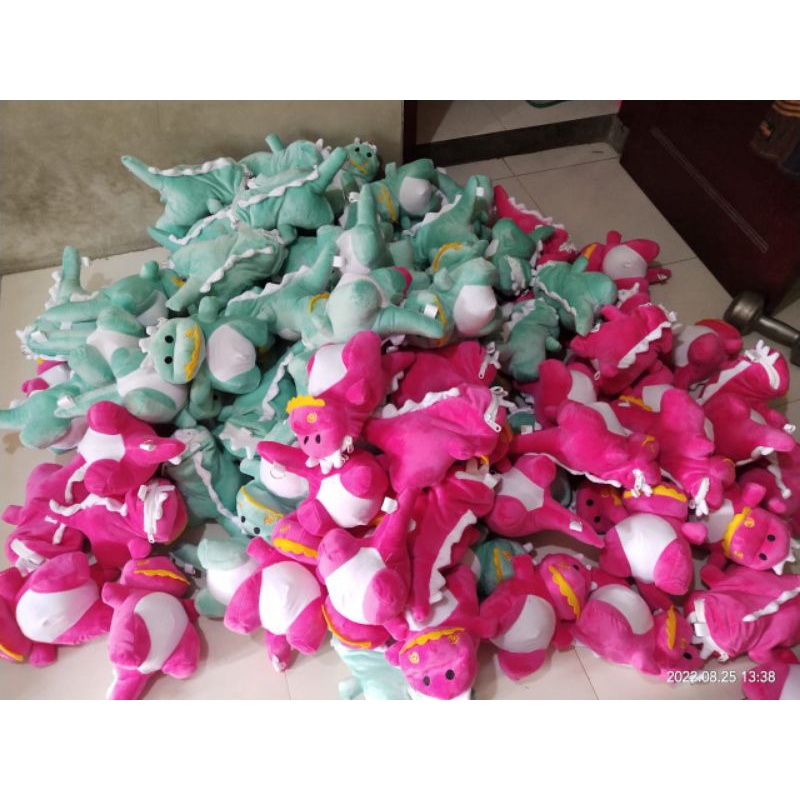 Tas Boneka Motif Dinosaurus Tas Selempang Bahu Wanita Kartun Dinosaurus Bulu Halus Viral Korea