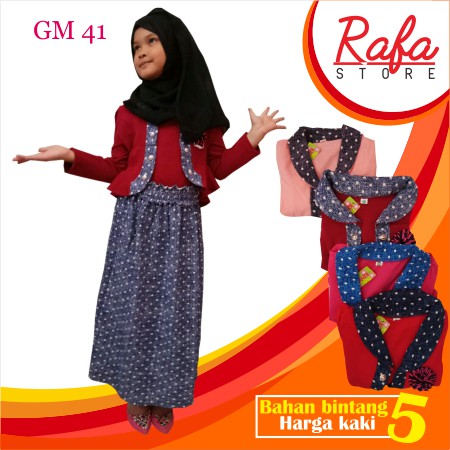 Gamis Anak Perempuan . Setelan Muslim Anak Wanita . Pakaian Muslim Anak . Baju Muslim Anak Wanita