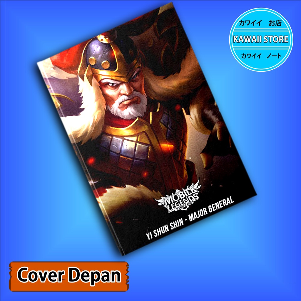

Notebook / Pocket book Hard Cover Game MLBB YI SHUN SHIN-MAJOR GENERAL uk A5 & A6 / Notes Book