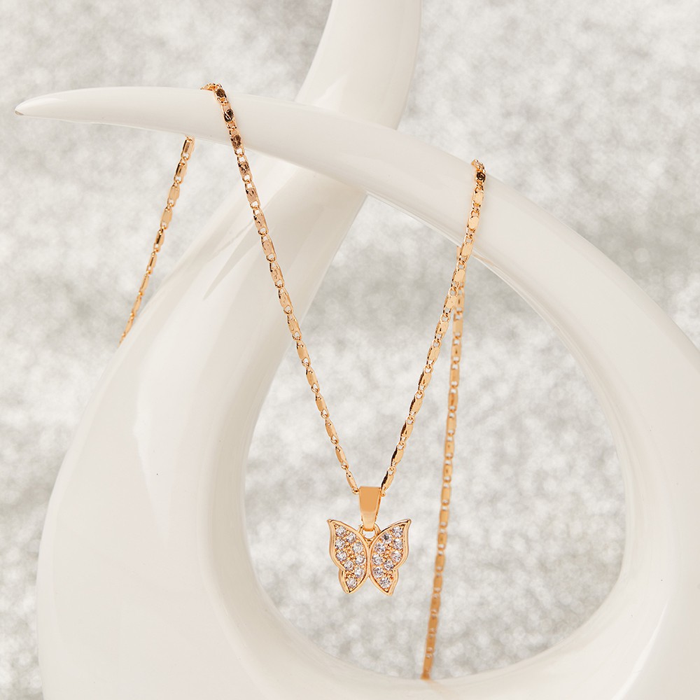 Y349 Kalung Kupu Kupu Aesthetic Terbaru 2021 Aksesoris Wanita Korea Tidak Luntur Anti Karat