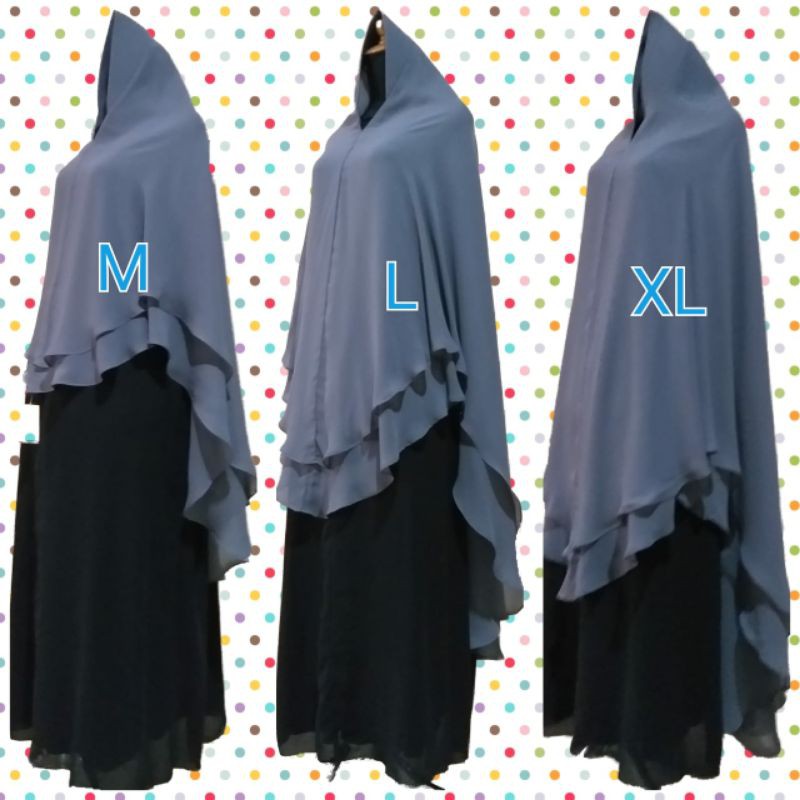 Jilbab Bergo Syar'i Bahan Sifon Arab/Chiffon silky Model Oval (U series) By Hijab Muslimah