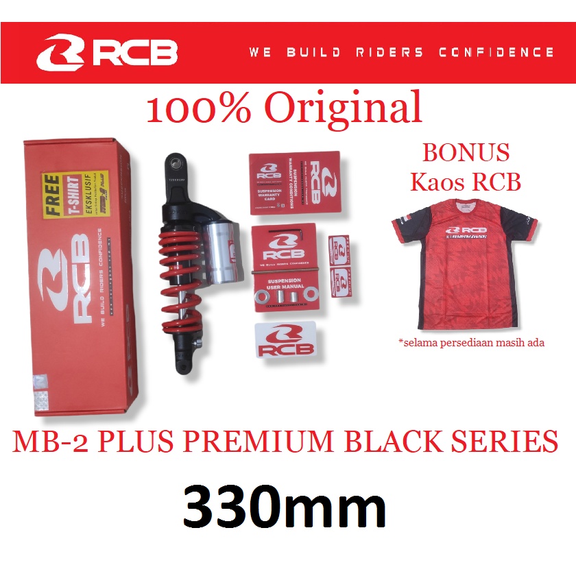 SHOCK TABUNG RCB MB 2 PLUS MATIC VARIO 125 150 330mm ASLI ORI ORIGINAL MERAH SHOCKBREAKER BELAKANG