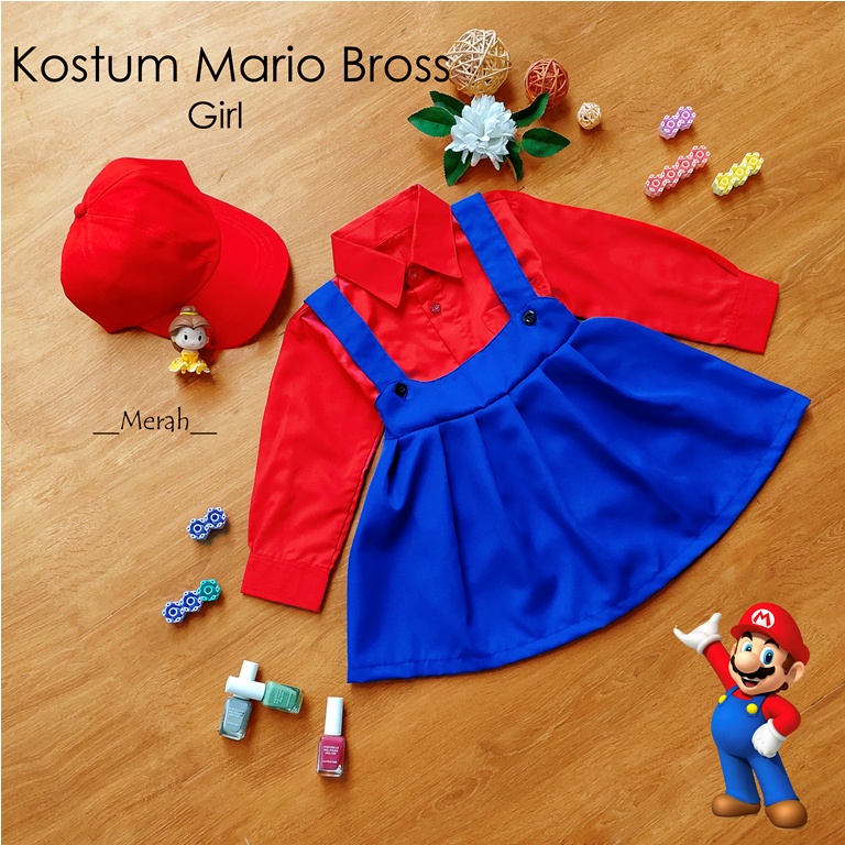 Kostum Anak Super Mario | Mario Boy | Mario Girl | Kostum Anak | Baju Anak unik | Costum Anak Kartun