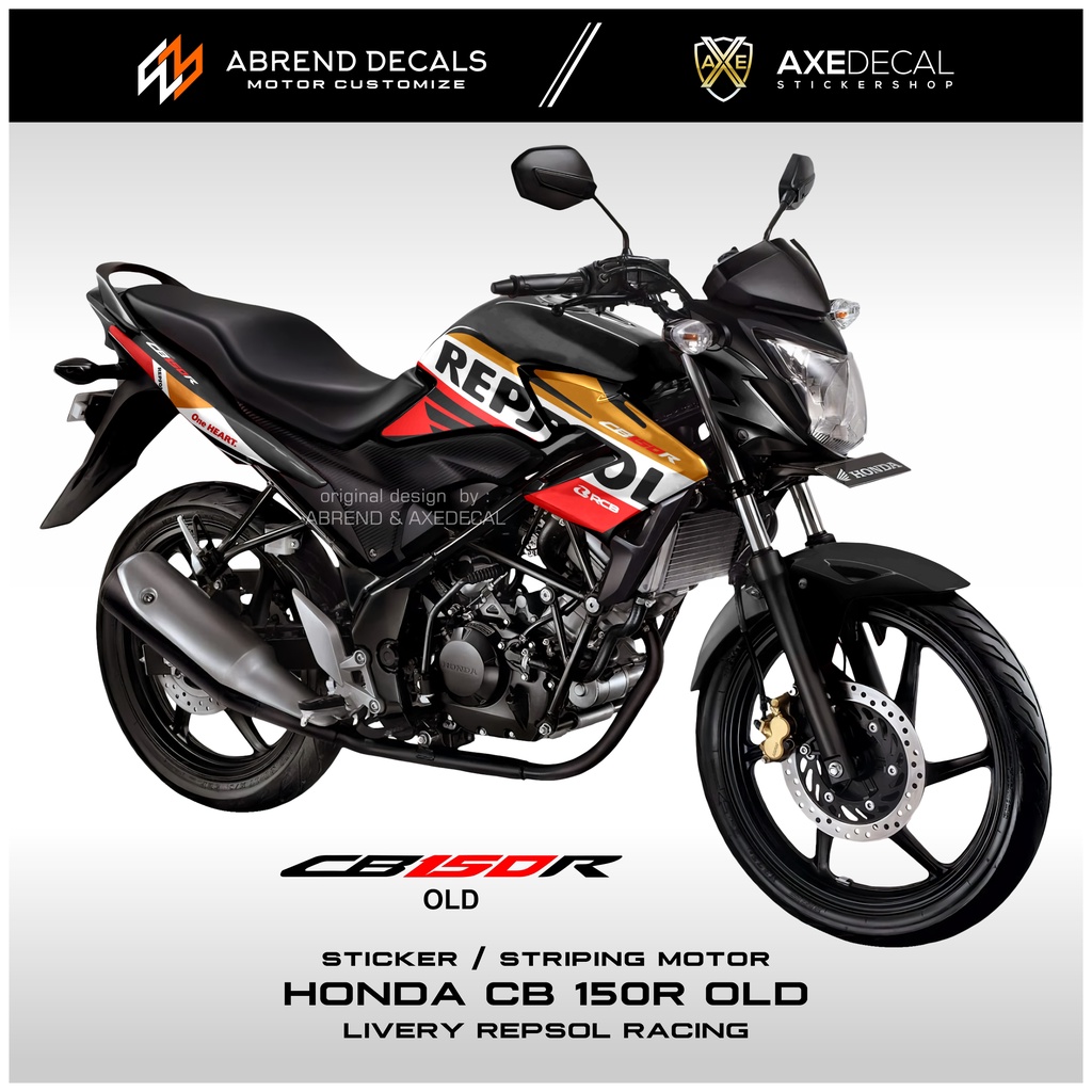 DECAL STRIPING CB 150R OLD REPSOL / STIKER MOTOR HONDA CB 150 LAMA DESAIN CUSTOM / STOCK DECALS