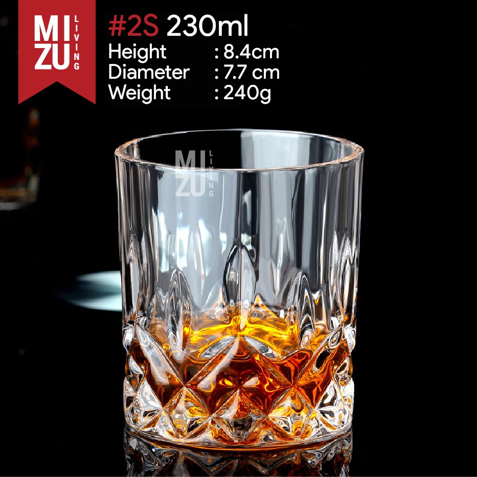 MILANO Whiskey Glass Gelas Kaca Whisky On The Rocks Gelas Air Minum-MILANO-2S
