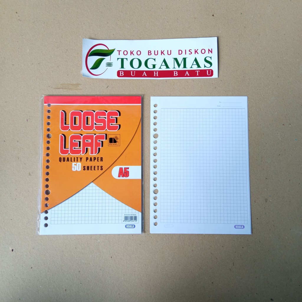 

LOOS LEAF STRIMIN / LOOS LEAF KOTAK - KOTAK A5 -50 KOALA