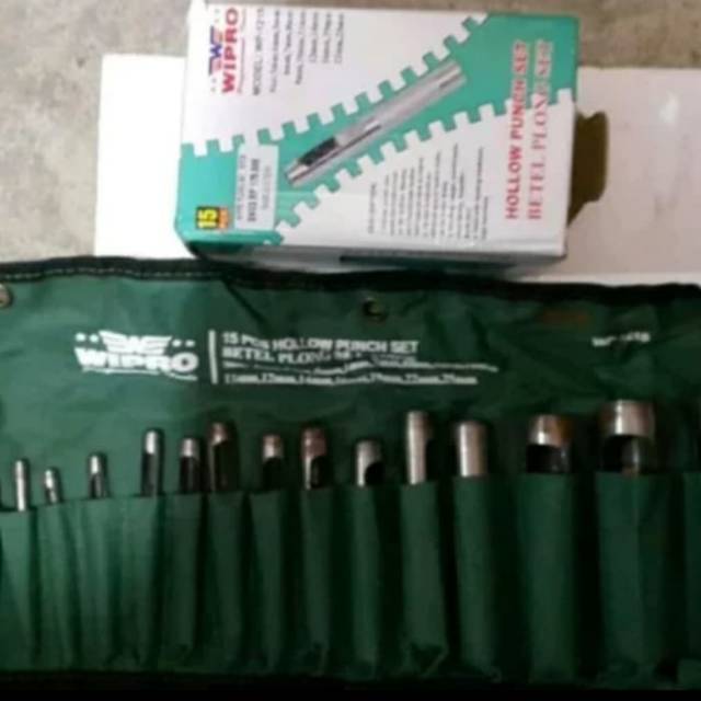 

(GGT)Alat Pembolong Gasket Kulit Set - WIPRO Hollow Punch Set 12 Pcs