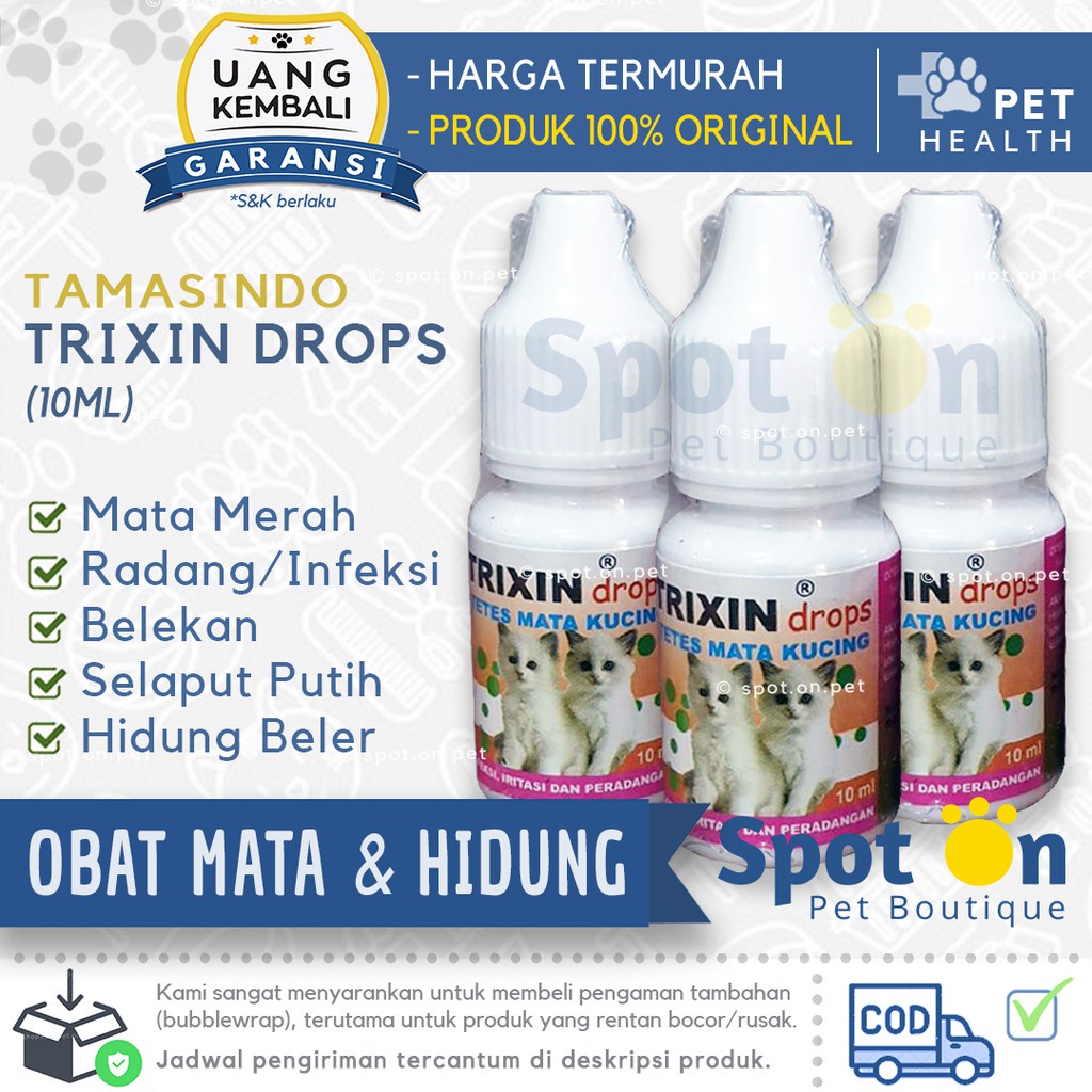 Obat Mata &amp; Hidung Kucing Trixin | Tetes Mata Trixin Cat Drops | Mata Merah Belekan Hidung Meler