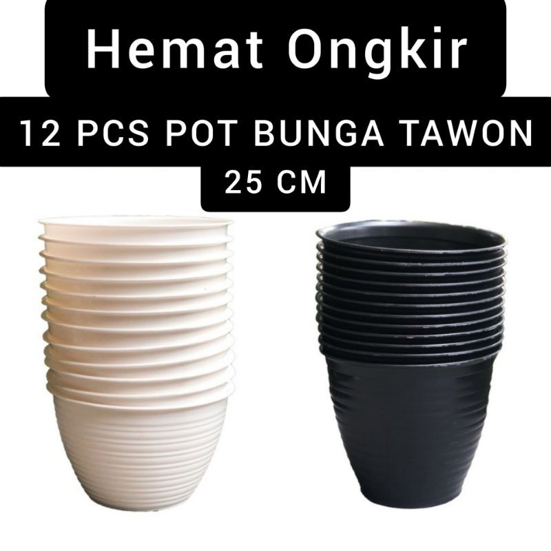 12 PCS POT BUNGA TAWON 25CM Tanaman Pirus Guci Madu