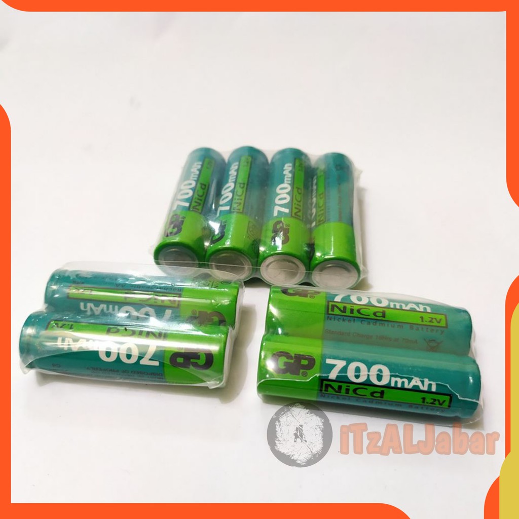 Baterai cas GP 700mAh AA 1.2v Original Batre Untuk mainan