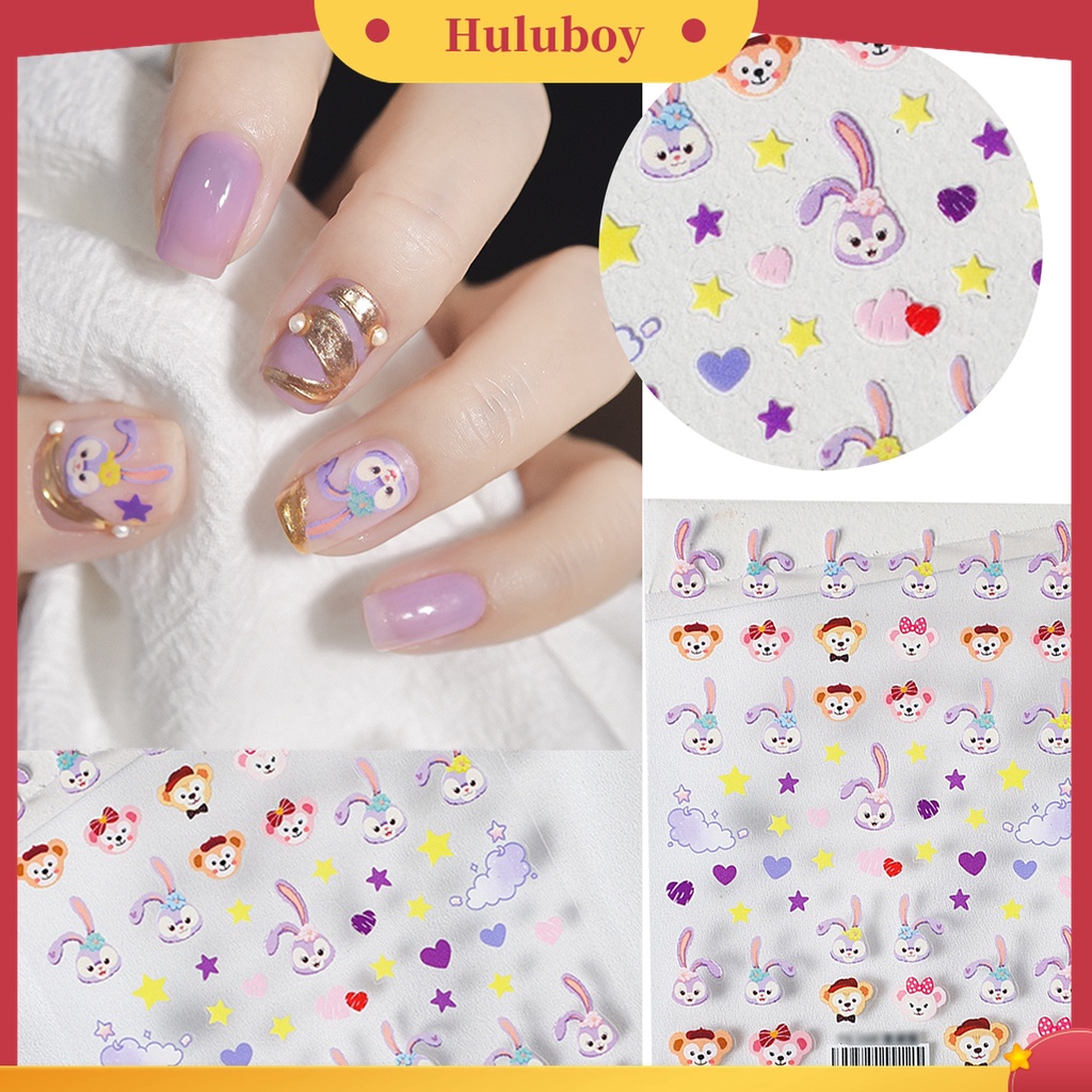 Huluboy Huluboy♡ Stiker Kuku Motif Kartun 5D Gaya Jepang Untuk Dekorasi Manicure