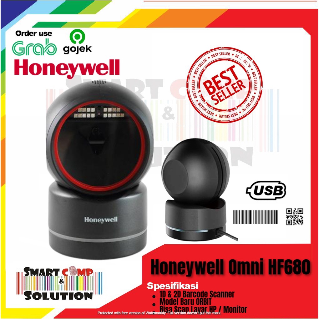 Scanner Barcode Omni Honeywell HF680 1D 2D QRcode - Pengganti MK7190