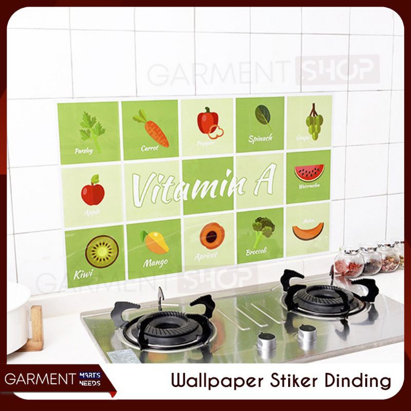 Wallpaper Dinding Dapur Sticker Pelindung Tembok Dapur Anti Panas &amp; Minyak 6.900 random 5.800