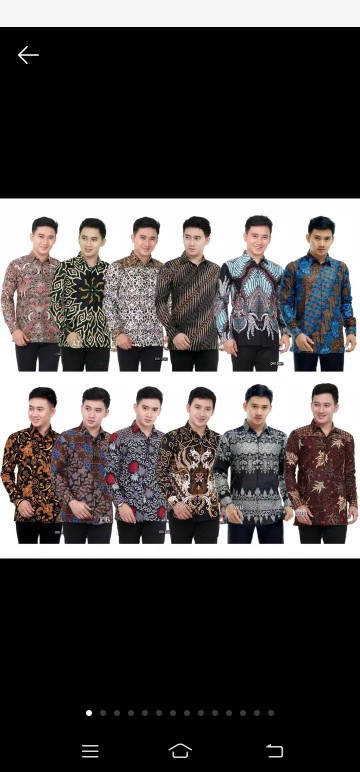 Kemeja Batik Pria Lengan Panjang Size M L Xl Xxl  Bswart Batik Hrb026 Kenongo Hem Panjang Padi