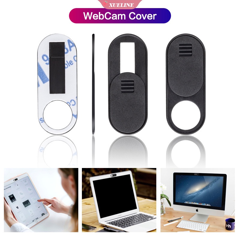 Stiker Cover Kamera Webcam Universal Warna Hitam Untuk iPhone / Laptop