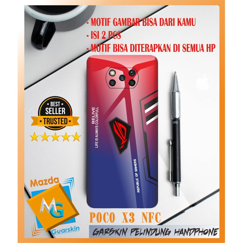 Garskin HP Poco X3 NFC Motif ROG3 - Bebas Request Gambar