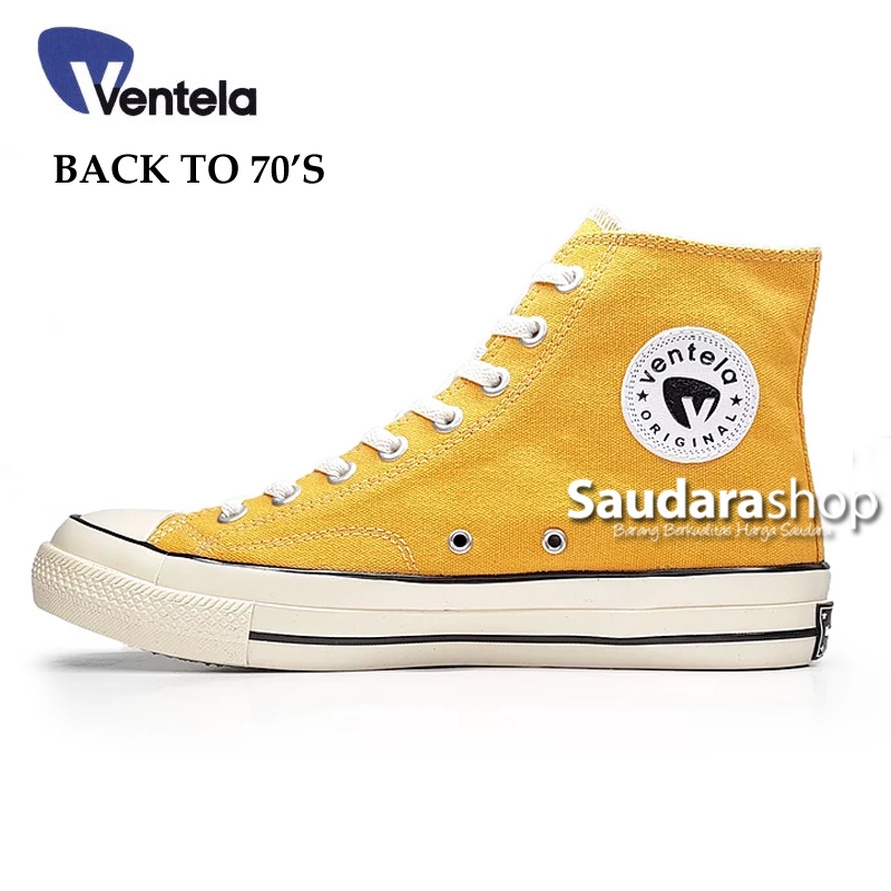 Sepatu Ventela BACK TO 70's Dark Yellow High / Sepatu Ventela 70s HC / Venteal Kuning TInggi