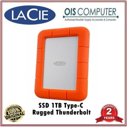 JOM0289 LACIE 1TB SSD Rugged Thunderbolt External SSD with Type-C