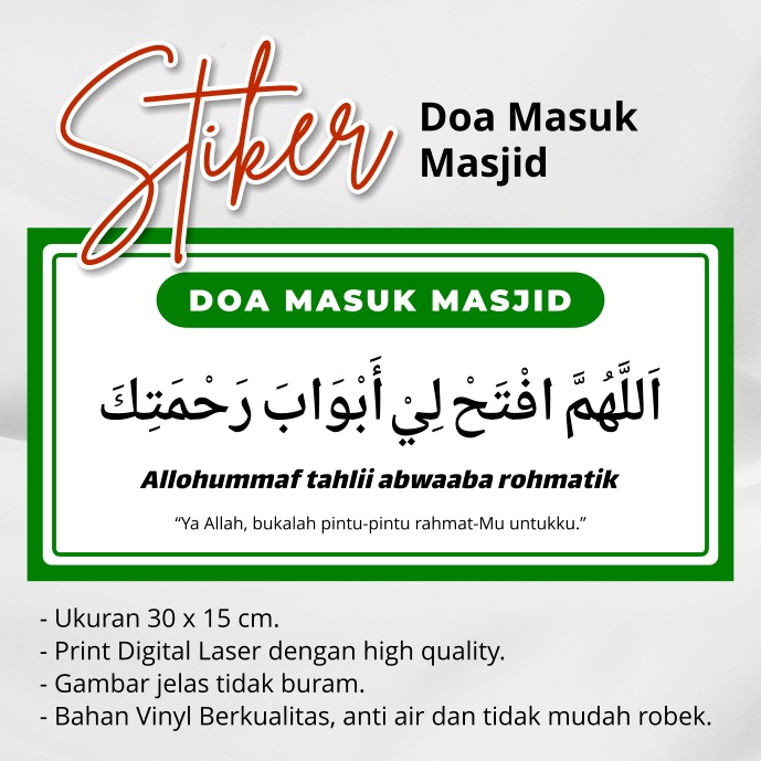 

Stiker Doa Masuk Masjid