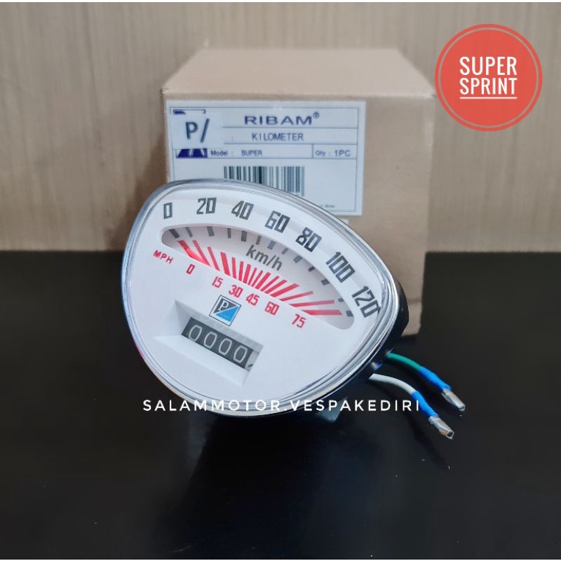 Spedometer vespa klasik kerang embos P/ putih spedometer vespa super vespa sprint klasik kerang