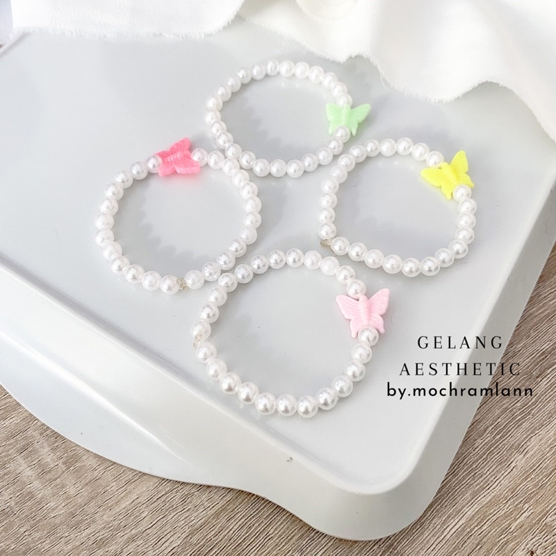 GELANG PEARL MANIK KUPU / BUTTERFLY BRACELET / GELANG MANIK KUPU COLORFUL